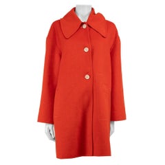 Ganni Red Wool Mid-Length Coat Size M