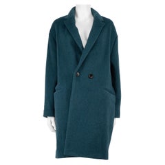 Isabel Marant Teal Wool Double Breasted Coat Size M