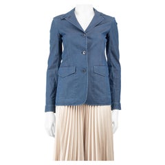 Loro Piana blazer tailleur en jean léger bleu, taille XS