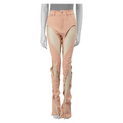 Mugler Jeans Skinny a Spirale Rosa Taglia M.