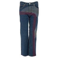 Chloé Blue Denim Embroidered Straight Leg Jeans Size S