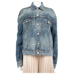 Balenciaga Blue Denim Logo Detail Jacket Size 4XL