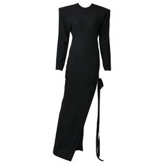 1980s GIANNI VERSACE Black Long Dress