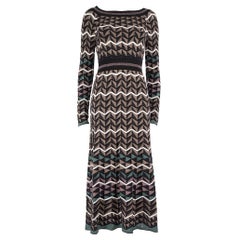Missoni M Missoni Zig Zag Pattern Knit Midi Dress Taglia M