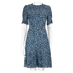 Knielanges Kleid von Altuzarra mit blauem Leopardenmuster, Größe S