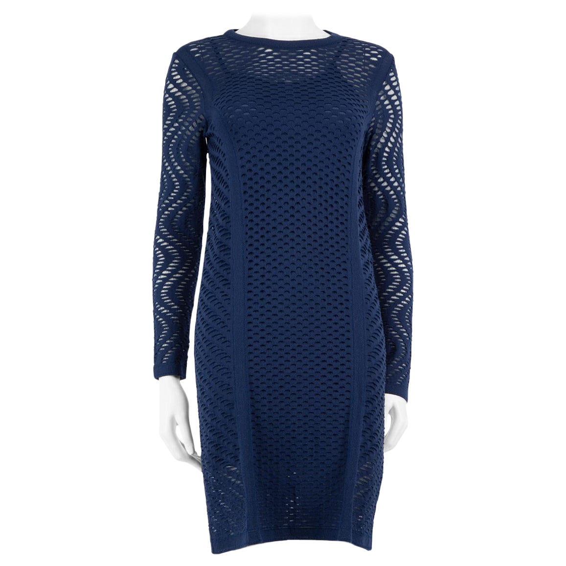 Missoni Blue Knit Long Sleeve Dress Size XS For Sale