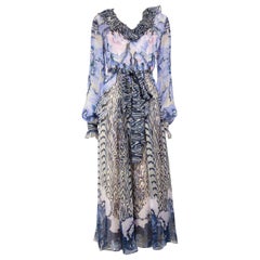 Temperley London Floral Printed Sheer Midi Dress Size S