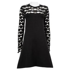 Louis Vuitton Black Cut Out Accent Knit Dress Size M