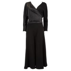 Max Mara Max Mara Pianoforte Black V Neckline Midi Dress Size XXL