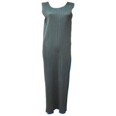 Issey Miyake Pleats Please Two-Tone Turquoise Dress 