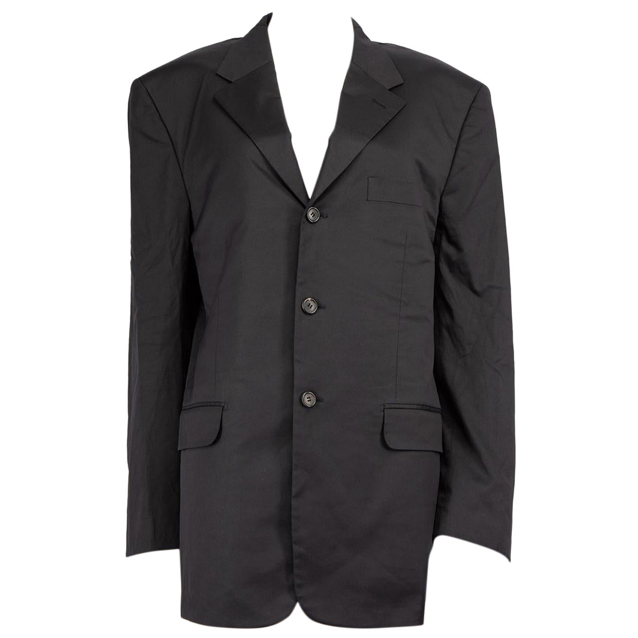 Prada Navy Single Breasted Button Up Blazer Size 5XL