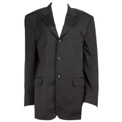 Prada Navy, blazer monopetto con bottoni, taglia 5XL