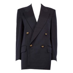 Bottega Veneta Navy Wool Knot Button Blazer Size XS