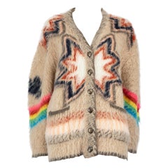 Etro Rainbow-Intarsia Jacquard Cardigan Size S