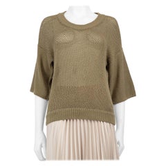 Max Mara Khaki Knitted Mid Sleeves Jumper Size S