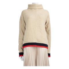 Victoria Beckham Victoria Victoria Beckham Beige Knit Turtleneck Jumper Size S