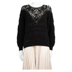 Isabel Marant Jersey de ganchillo negro de manga larga Talla L