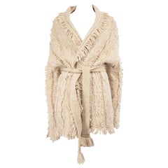 Alanui Beige Wolle 'ÄúIcon Bandana'Äù Strickjacke mit Gürtel Größe XL