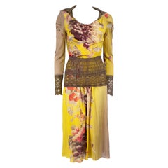 Jean Paul Gaultier Floral Butterfly Silk Crochet Set Size M