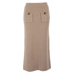 Self-Portrait jupe midi en cachemire beige taille L