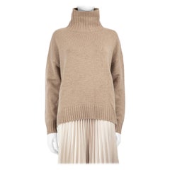 Max Mara FW23 Brown Wool Knit Turtleneck Jumper Size M