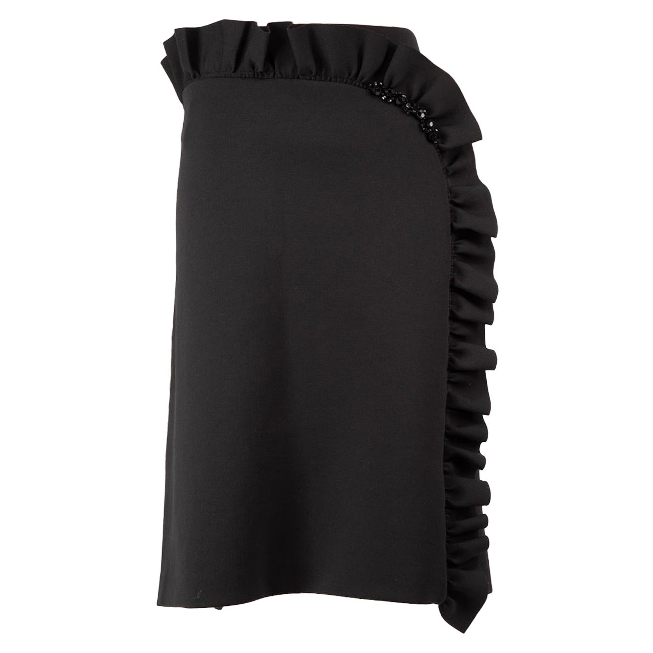 Simone Rocha Black Embellished Ruffle Trim Skirt Size M