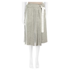 Sacai Grey Wool Pleated Layer Shorts Size XL