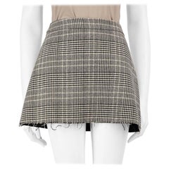 Miu Miu Grey Houndstooth Pattern Mini Skirt Size XS
