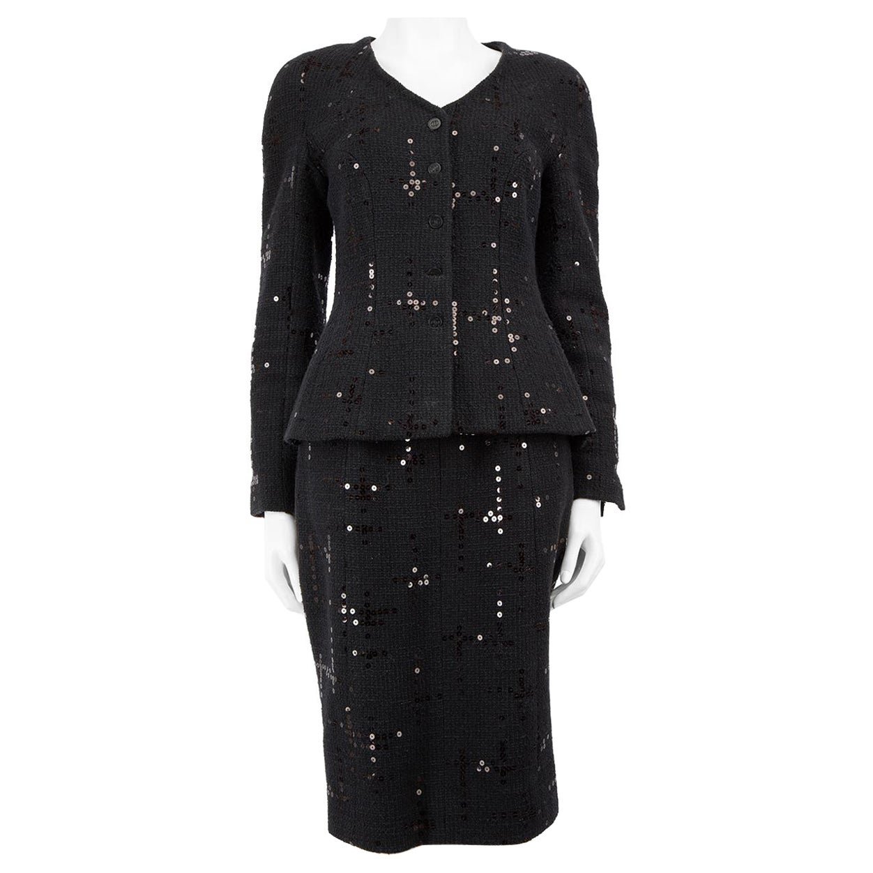 Black Wool co-ord skirt set