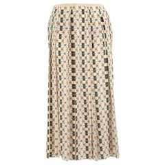 Gucci Web Kisses Logo Monogram Pleated Skirt Size S