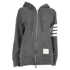 Thom Browne Grau Zip Up Hoodie Größe S