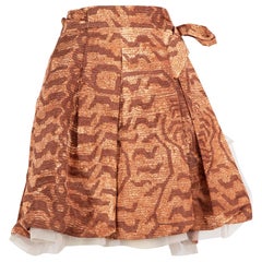 Miu Miu Tiger Print Pleated Mini Wrap Skirt Size XXS