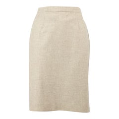 Escada Beige Wool Knee Length Skirt Size XS