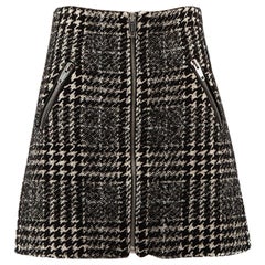 The Kooples mini-jupe noire à fermeture éclair pied-de-poule, taille M