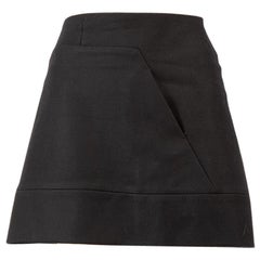 Miu Miu Black Wool Micro Mini Skirt Size L