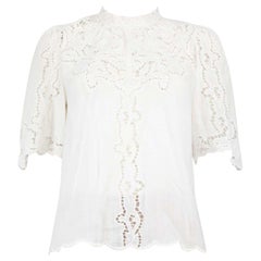 Isabel Marant White Floral Lace Pattern Top Size S