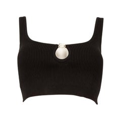 Miu Schwarzes ärmelloses Cropped Top Größe S