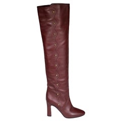 Chloé Brown Scalloped Studded Detail Boots Size IT 37