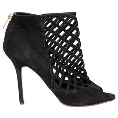 Jimmy Choo Black Suede Cut Out Accent Boots Size IT 40
