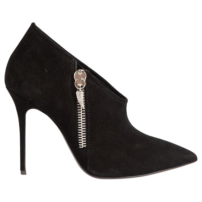Giuseppe Zanotti Black Suede Pointed Toe Lucrezia Boots Size IT 38