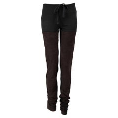 Ann Demeulemeester Black Suede Panelled Leggings Size XS