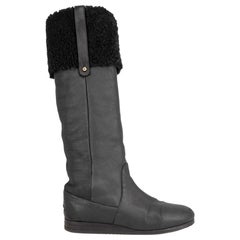 Jimmy Choo - Stivali alti al ginocchio in shearling nero Taglia IT 38