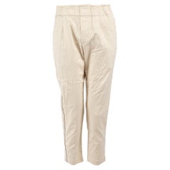 Brunello Cucinelli Beige Perlen spitz zulaufende Hose Größe S