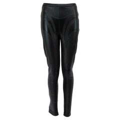 Mugler Black Embossed Iridescent Leggings Size M