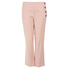 Victoria Beckham Victoria Victoria Beckham Pink Striped Straight Trousers Size S