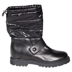 Moncler Stivali da neve in pelle nera taglia IT 35
