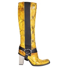 Dolce & Gabbana Yellow Python Knee High Boots Size IT 39