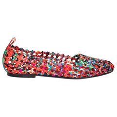 Hermès Minorque Woven Ballet Flats Size IT 38