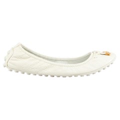 Louis Vuitton White Leather Driving Shoes Size IT 38