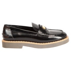 Miu Miu Black Patent Leather Loafers Size IT 39